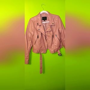 PINK faux leather JACKET NWT